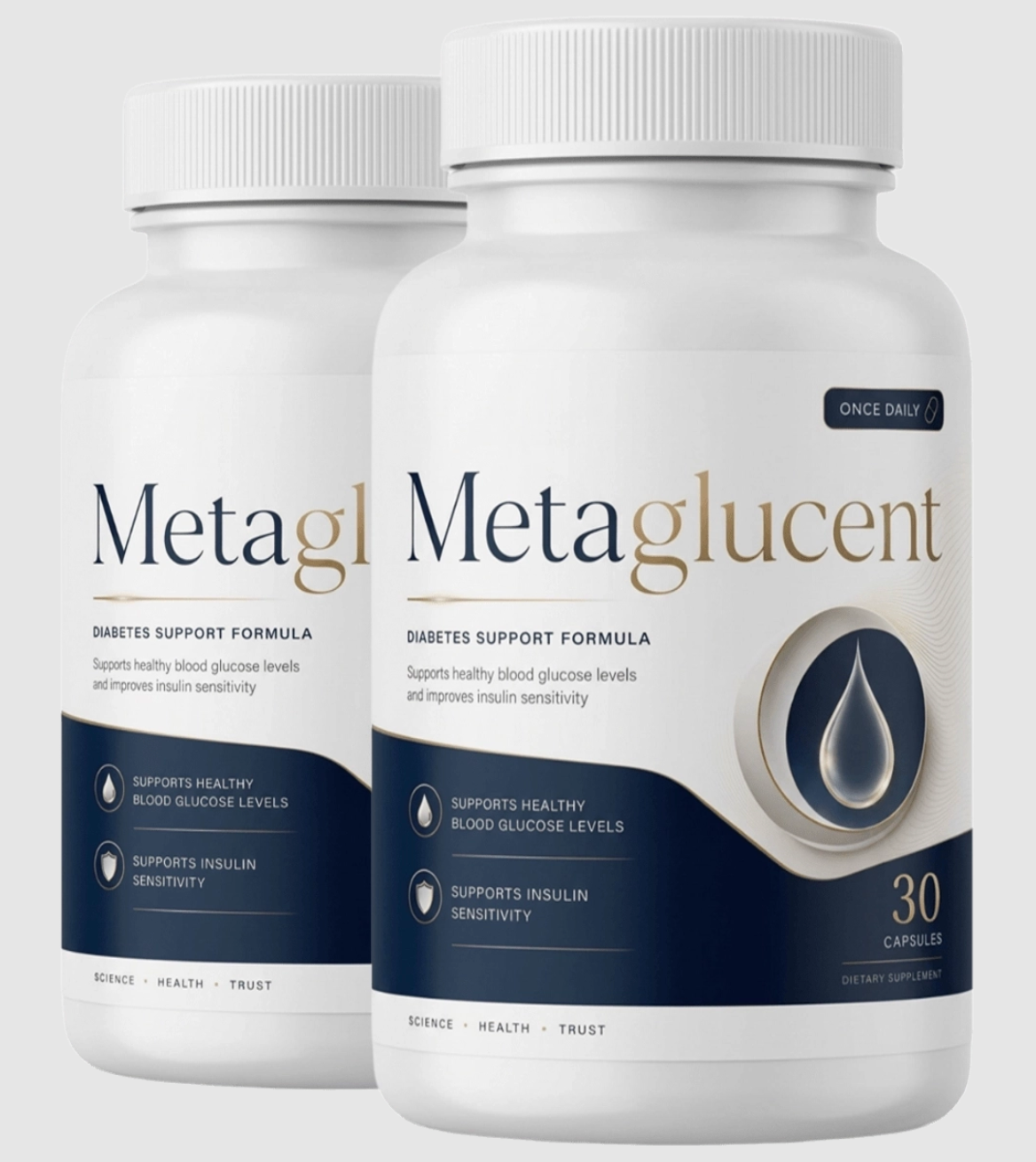 MetaGlucent diabetes support supplement bottles