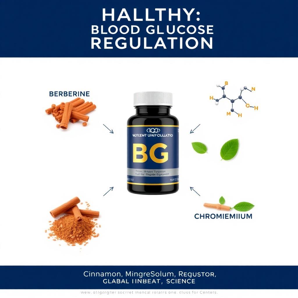 MetaGlucent natural ingredients including berberine, cinnamon, chromium and gymnema sylvestre